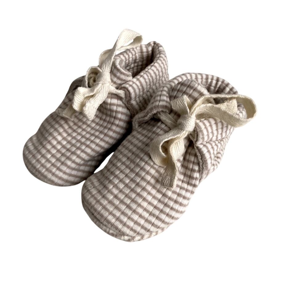 Quincy Mae Beige & Cream Baby Walker Shoes